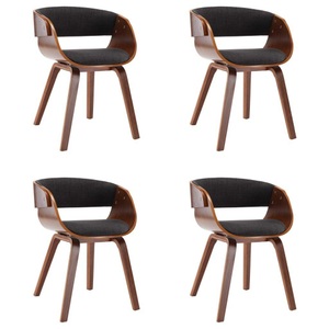 vidaXL, vidaXL Esszimmerstühle 4 Stk. Grau Bugholz und Stoff, vidaXL Esszimmerstühle 4 Stk. Grau Bugholz und Stoff