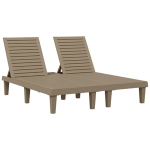 vidaXL, vidaXL Doppel-Sonnenliege Hellbraun 155x138x83 cm Polypropylen, 