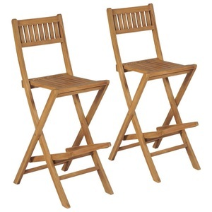 Diverse Hardware, Klappbare Garten-Barhocker 2 Stk. Massivholz Teak