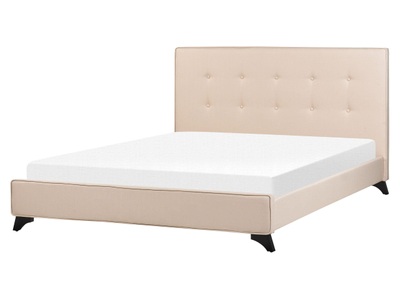 Beliani, Bett mit Lattenrost aus Polyester Skandinavisch AMBASSADOR Bett mit Lattenrost aus Polyester Skandinavisch AMBASSADOR
