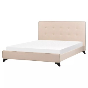 Beliani, Bett mit Lattenrost aus Polyester Skandinavisch AMBASSADOR Bett mit Lattenrost aus Polyester Skandinavisch AMBASSADOR
