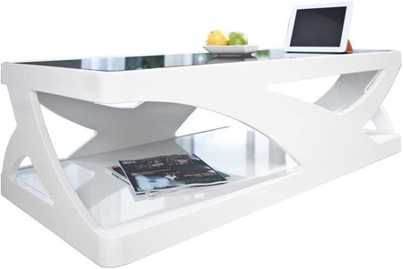 mutoni casual, Couchtisch 120x60x38cm weiss-schwarz Fiberglas, Couchtisch 120x60x38cm weiss-schwarz Fiberglas