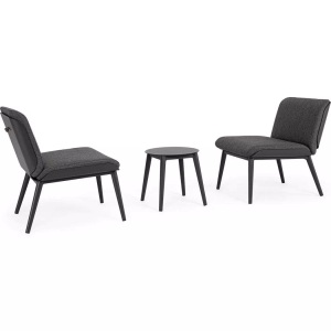 mutoni lifestyle, Sitzgruppe Isabela anthrazit (3er-Set), Sitzgruppe Isabela anthrazit (3er-Set)