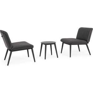 mutoni lifestyle, Sitzgruppe Isabela anthrazit (3er-Set), Sitzgruppe Isabela anthrazit (3er-Set)