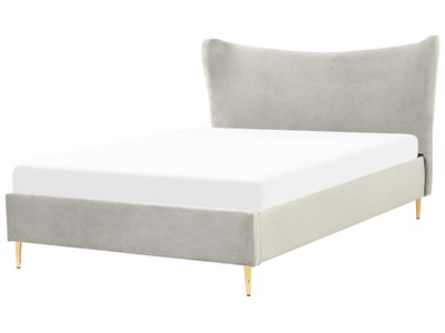 Beliani, Bett mit Lattenrost aus Samtstoff Modern CHALEIX Bett mit Lattenrost aus Samtstoff Modern CHALEIX