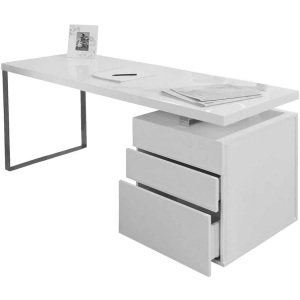Salesfever, SalesFever - Schreibtisch 180 x 85 x 76 cm Weiss - Weiss, Schreibtisch 3 Schubladen 180x85x76cm weiss