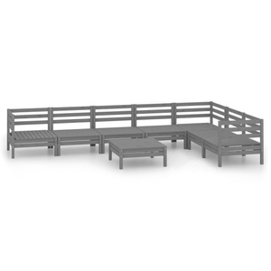 vidaXL, vidaXL 8-tlg. Garten-Lounge-Set Massivholz Kiefer Grau