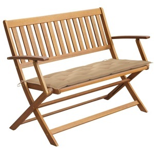 vidaXL, vidaXL Gartenbank mit Auflage 120 cm Massivholz Akazie, vidaXL Gartenbank mit Auflage 120 cm Massivholz Akazie