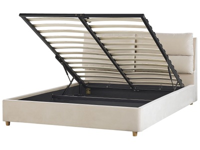 Beliani, Bett mit Lattenrost aus Samtstoff Modern BATILLY Bett mit Lattenrost aus Samtstoff Modern BATILLY