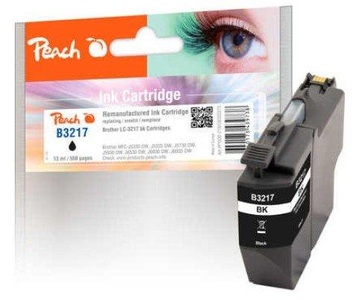Peach, Peach Tintenpatrone schwarz kompatibel zu Brother LC-3217BK, Peach B3217 BK Druckerpatrone bk ersetzt Brother LC-3217BK für z.B. Brother MFCJ 5335 DW, Brother MFCJ 5330 DW, Brother MFCJ 6930 DW