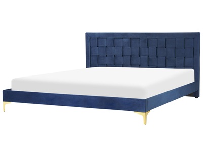 Beliani, Bett mit Lattenrost aus Samtstoff Modern LIMOUX Bett mit Lattenrost aus Samtstoff Modern LIMOUX