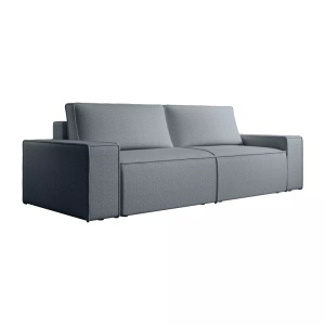 Vente-unique, Vente-unique - Sofa 4-Sitzer - Mit Schlaffunktion - Strukturstoff - Blau - AMELIA, One Size, Vente-unique - Sofa 4-Sitzer - Mit Schlaffunktion - Strukturstoff - Blau - AMELIA, One Size