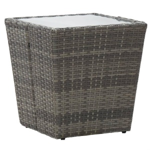 Diverse Hardware, Beistelltisch Grau 41,5x41,5x43 cm Hartglas, vidaXL Beistelltisch Grau 41,5x41,5x43 cm Poly Rattan und Hartglas
