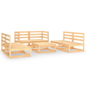 vidaXL, vidaXL 7-tlg. Garten-Lounge-Set Massivholz Kiefer