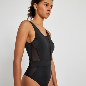 LA REDOUTE COLLECTIONS, Badeanzug mit Tülleinsätzen, La Redoute Collections - Badeanzug mit Mesh-Einsätzen, für Damen, Schwarz, Größe 40