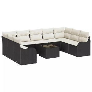 vidaXL, VidaXL - Garten-sofa poly-rattan, One Size, Schwarz