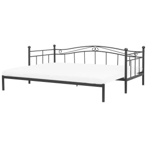 Beliani, Bett mit Lattenrost aus Metall Modern TULLE Bett mit Lattenrost aus Metall Modern TULLE, Beliani - Bett mit Lattenrost aus Stahl Modern TULLE, 90x200 cm, Schwarz