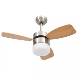 vidaXL, vidaXL Deckenventilator mit Lampe und Fernbedienung 76 cm Hellbraun, vidaXL Deckenventilator mit Licht und Fernbedienung 76 cm Hellbraun