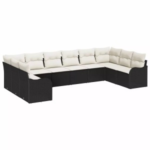 vidaXL, VidaXL - Garten-sofa poly-rattan, One Size, Schwarz