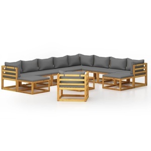 vidaXL, vidaXL 12-tlg. Garten-Lounge-Set mit Auflagen Massivholz Akazie, 