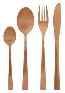SCHOU, Besteck Set (16 Teilig) Kupfer Matt Besteck Set (16 Teilig) Kupfer Matt, SCHOU - Besteck Set (16 Teilig) Kupfer Matt, 16STK, Braun Leder
