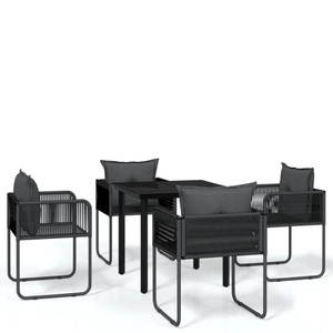 vidaXL, vidaXL 5-tlg. Garten-Essgruppe Schwarz, 