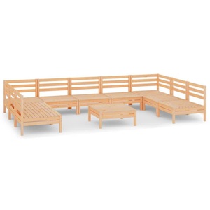 vidaXL, vidaXL 10-tlg. Garten-Lounge-Set Massivholz Kiefer, 