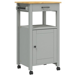 vidaXL, vidaXL Küchenwagen MONZA 48x40x90 cm Massivholz Kiefer, VidaXL - Küchenwagen kiefernholz, One Size, Grau