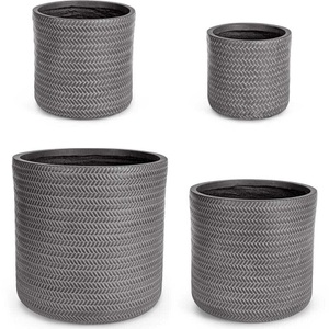 mutoni lifestyle, Übertopf Tressage anthrazit (4er-Set), Übertopf Tressage anthrazit (4er-Set)