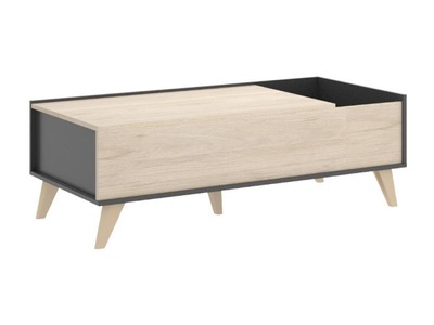 Vente-unique, Couchtisch KOLYMA 1 Ablage Höhenverstellbar Eiche Couchtisch KOLYMA 1 Ablage Höhenverstellbar Eiche, 