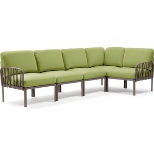 Nardi, Nardi - 5-Sitzer Sofa Komodo Dunkles Beige-Grün (135,5 x 294 x 78/154 cm), Gartenlounge Komodo (5-tlg) braun avocado