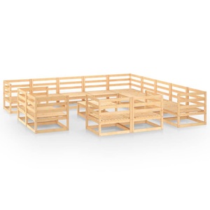 vidaXL, vidaXL 14-tlg. Garten-Lounge-Set Massivholz Kiefer, 