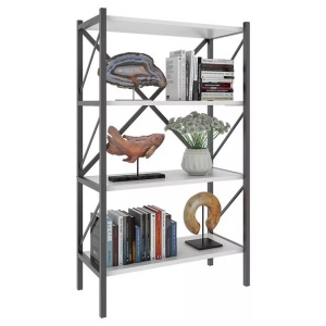 VCM, Holz Metall Aufbewahrung Stand Regal Bücherregal Deko Bücher Standregal Insasi 4 Holz Metall Aufbewahrung Stand Regal Bücherregal Deko Bücher Standregal Insasi 4, VCM - Holz Metall Aufbewahrung Stand Regal Bücherregal Deko Bücher Standregal Insasi 4, One Size, Weiss