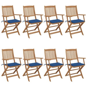 vidaXL, vidaXL Klappbare Gartenstühle 8 Stk. mit Kissen Massivholz Akazie