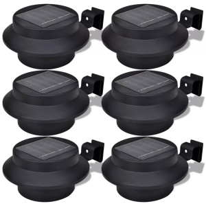 Diverse Hardware, 6x Aussenlampe Sonnenlichtset Zaunlicht Schwarz, vidaXL 6x Außenlampe Sonnenlichtset Zaunlicht Schwarz