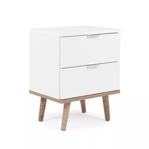 CONFORAMA, Nachttisch GOTEBORG 2 Schubladen Spanplatte weiss, sonoma, Calicosy - Nachttisch mit 2 Schubladen L40 cm Kopenhagen, One Size, Weiss