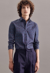 Seidensticker, Casual Hemd Slim Fit Langarm Druck Herren Dunkelblau XL, 