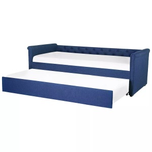 Beliani, Bett mit Lattenrost aus Polyester Glamourös LIBOURNE Bett mit Lattenrost aus Polyester Glamourös LIBOURNE