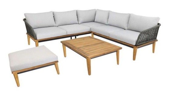 mutoni Garten, Gartenlounge gross Locarno grau - Akazie natur, 