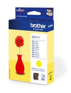 Brother, Original Tintenpatrone gelb Brother LC-121Y, Brother Tintenpatrone, gelb, LC-121Y, (300 Seiten)