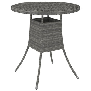 vidaXL, vidaXL Gartentisch Grau 70x70x73 cm Poly Rattan, 