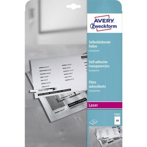 Avery Zweckform, Avery-Zweckform Selbstklebefolie 3482 DIN A4 Laserdrucker Transparent 25 St., Avery-Zweckform 3482 3482 Selbstklebefolie DIN A4 Laserdrucker Transparent 25 St.