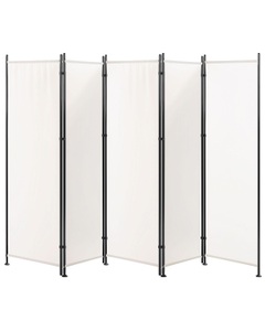 Beliani, Beliani Paravent 5-teilig weiss 270 x 170 cm NARNI, Beliani - Raumteiler 5-teilig aus Polyester NARNI, One Size, Weiss Bunt