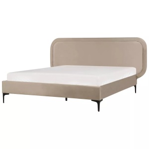 Beliani, Bett mit Lattenrost aus Samtstoff Modern SUZETTE Bett mit Lattenrost aus Samtstoff Modern SUZETTE