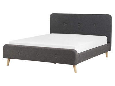 Beliani, Bett mit Lattenrost aus Polyester Retro RENNES II Bett mit Lattenrost aus Polyester Retro RENNES II