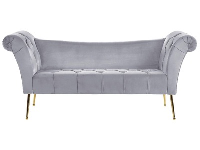 Beliani, Chaiselongue aus Samtstoff Retro NANTILLY Chaiselongue aus Samtstoff Retro NANTILLY, Beliani - Chaiselongue aus Samtstoff Retro NANTILLY, One Size, Rauch