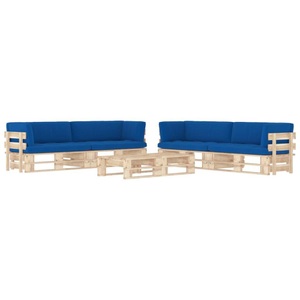 vidaXL, vidaXL 6-tlg. Paletten-Lounge-Set mit Kissen Kiefernholz Imprägniert, vidaXL 6-tlg. Paletten-Lounge-Set mit Kissen Imprägniertes Kiefernholz