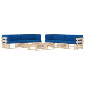 vidaXL, vidaXL 6-tlg. Paletten-Lounge-Set mit Kissen Kiefernholz Imprägniert, vidaXL 6-tlg. Paletten-Lounge-Set mit Kissen Imprägniertes Kiefernholz