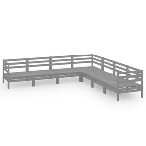 vidaXL, vidaXL 7-tlg. Garten-Lounge-Set Massivholz Kiefer Grau