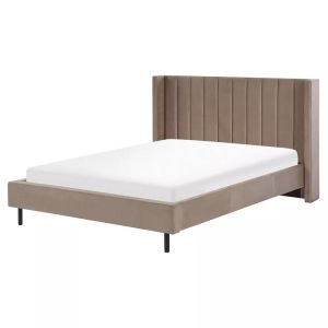Beliani, Bett mit Lattenrost aus Samtstoff Modern VILLETTE Bett mit Lattenrost aus Samtstoff Modern VILLETTE